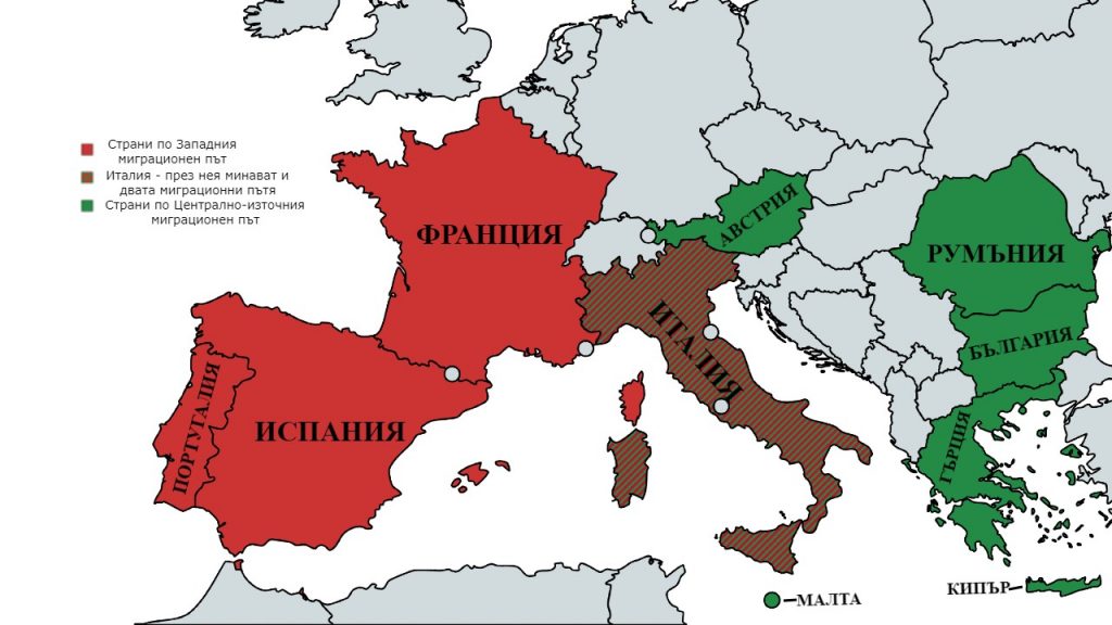 Карта на Европа - гургулица